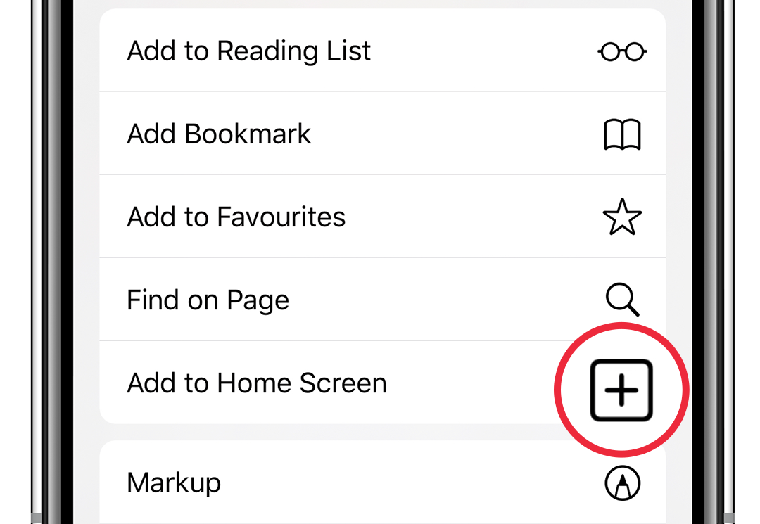 Add to Home Screen Button